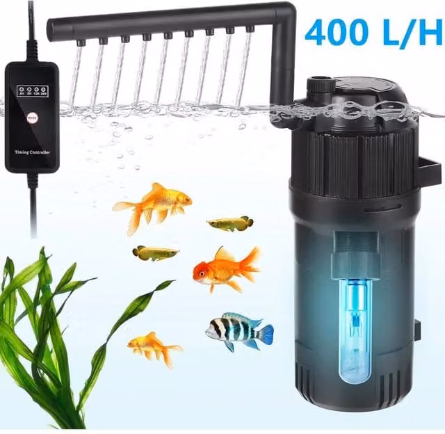 FLAVORA 5 in 1 Aquarium Fish Tank Internal Filter, Black, 110 cm