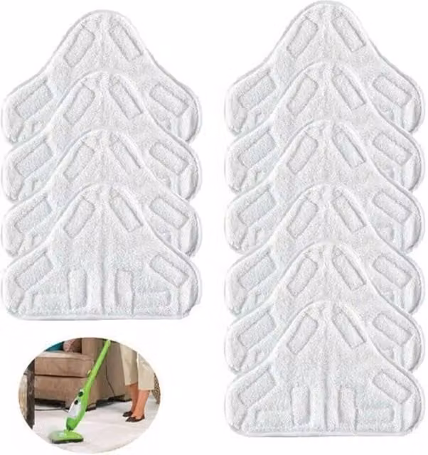 SPETLEK 10 Pack Replacement Pads for Thane H2O X5 Steam Mop in White