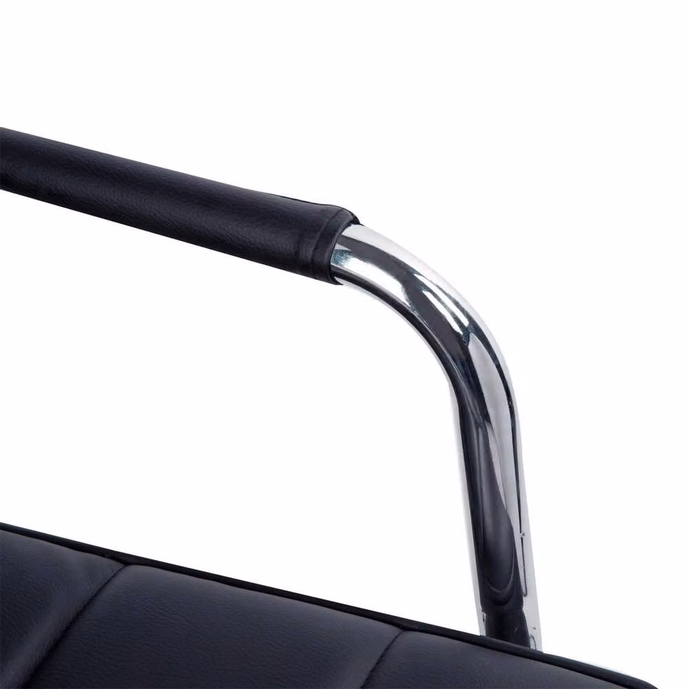 NESTLUNE Black Synthetic Leather Mid Back Swivel Home Office Task Chair – 4