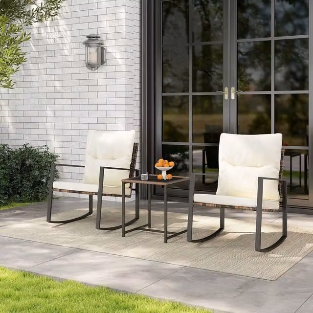 Costway Modern Upholstered Armchair in Grey with Solid Rubberwood Frame