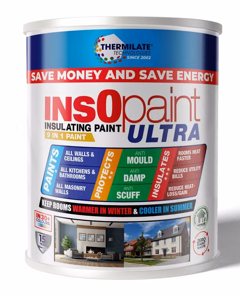 THERMILATE TECHNOLOGIES InsOpaint ULTRA 9 in 1 Interior and Exterior Acrylic Dispersion Paint, Rock Salt, 5 l