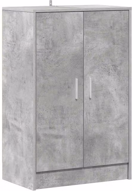 Berkfield Home Modern Shoe Cabinet in Concrete Grey, W/D/H: 60 x 35 x 92 cm – 1