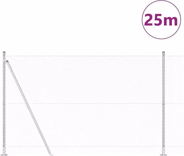 Berkfield Home Hexagon Fence, Galvanised Steel, Silver, H: 140 cm, W: 25 m