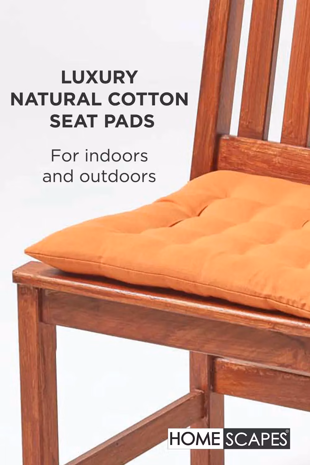 Homescapes Cotton Seat Pad in Orange, W/D/H: 40 x 40 x 6.5 cm – 2