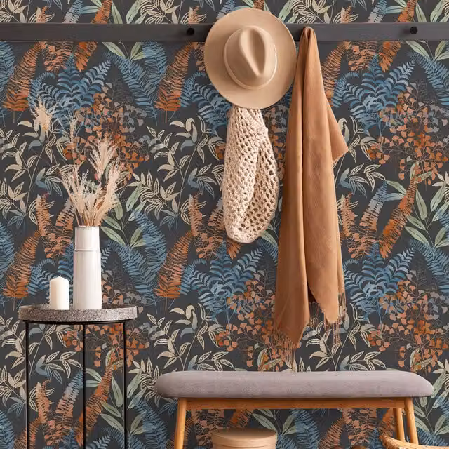 Superfresco Easy Temptation Floral Botanical Wallpaper in Orange and Multicolour