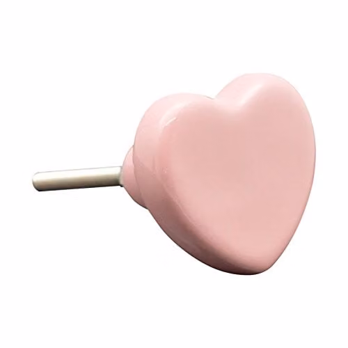 Nicola Spring Pink Ceramic Heart Design Cabinet Knob