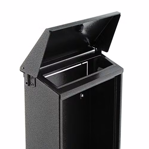 Burg-Wächter Grey Steel Enamel Wall-Mounted Letterbox with Cover – 3