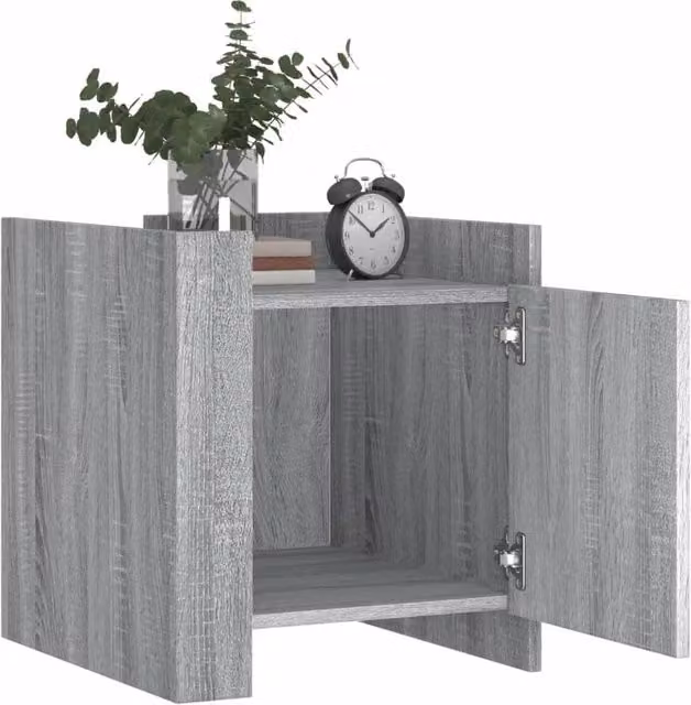 Berkfield Home Decorative Bedside Cabinet in Grey Sonoma, W/D/H: 45 x 50 x 50 cm