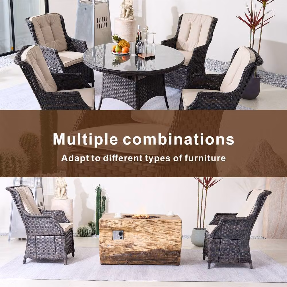 Direct Wicker 2-Piece Brown Aluminium Rattan Garden Chair Set – 5