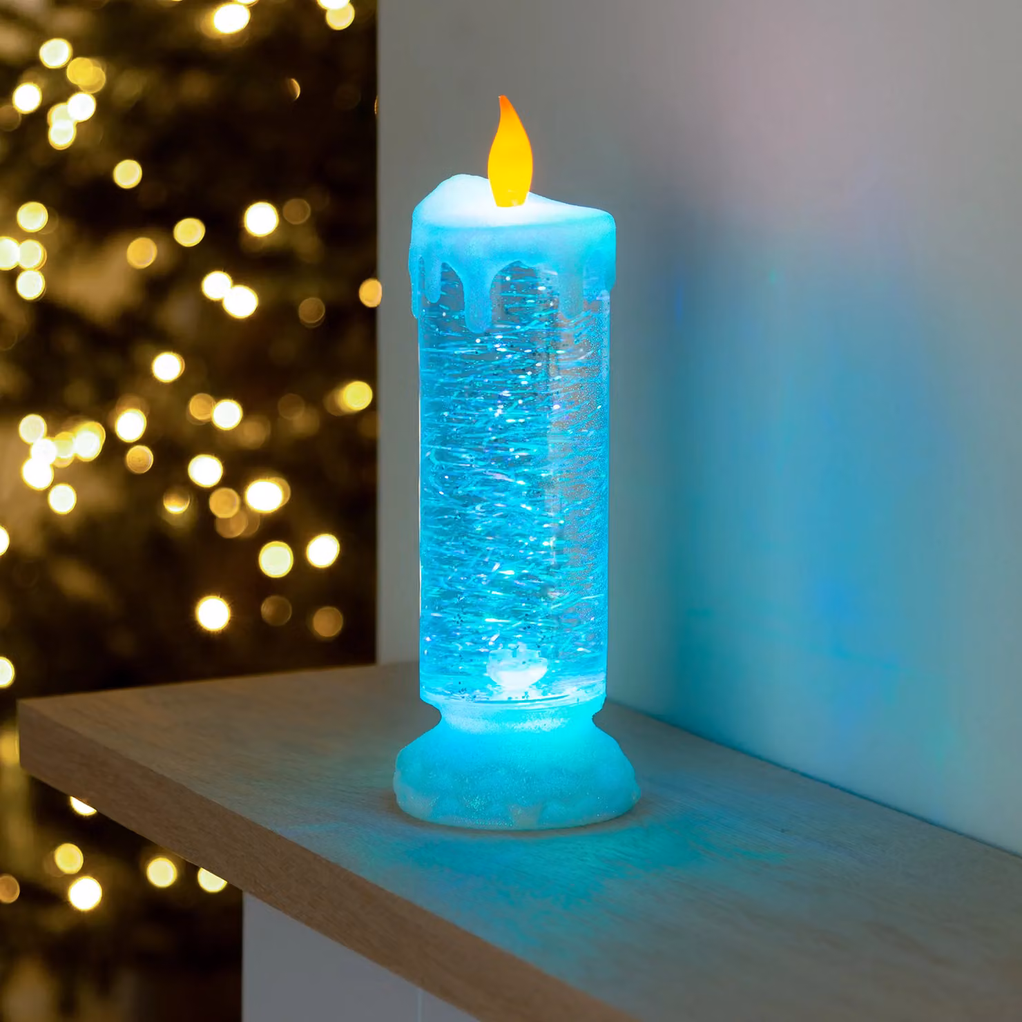Christow Christmas Glitter Colour Changing LED Water Spinner Decoration, Multicolour, H: 24 cm – 2