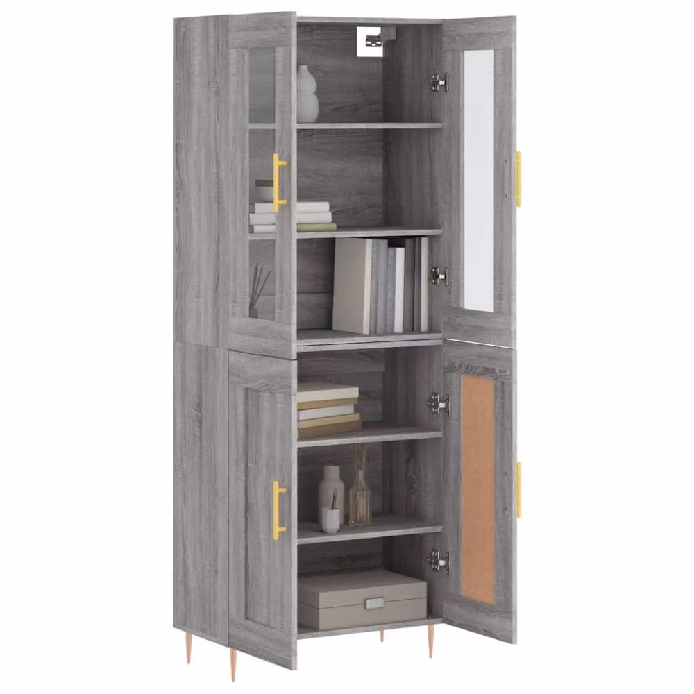 Berkfield Home Grey Sonoma Highboard W/D/H: 69.5 x 34 x 180 cm – 3