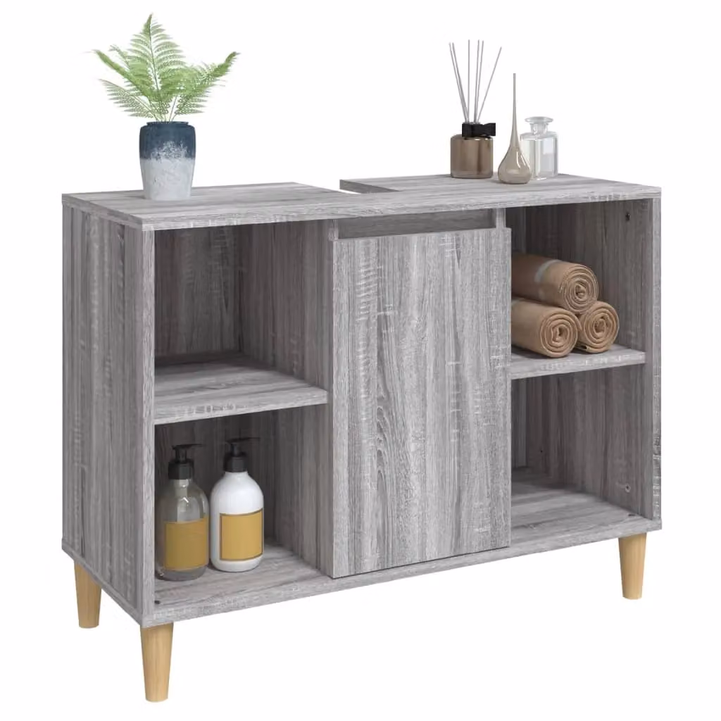 Berkfield Home Grey Sonoma Sink Cabinet W/D/H: 80 x 33 x 60 cm – 2