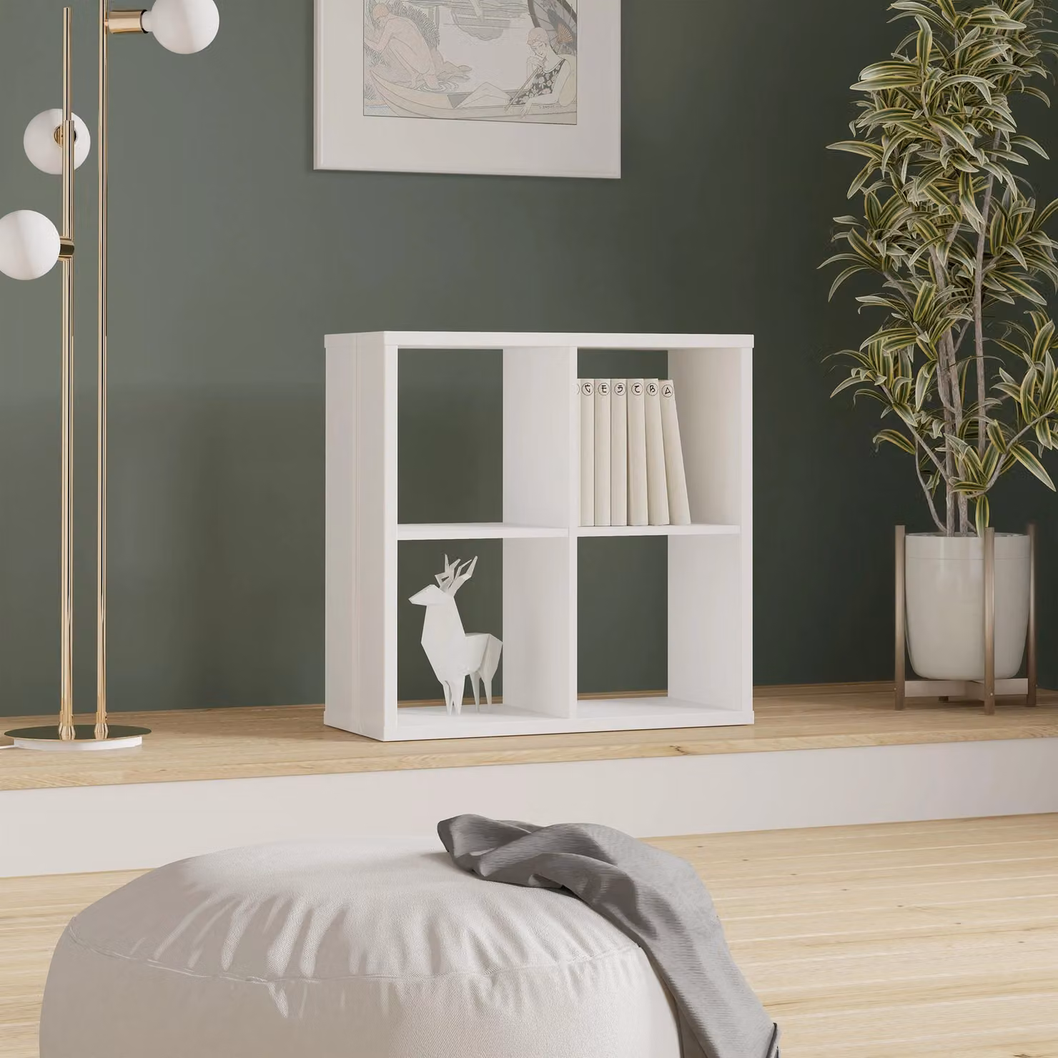 Furniture To Go Mauro 2x2 Cube Storage Unit in White – 3