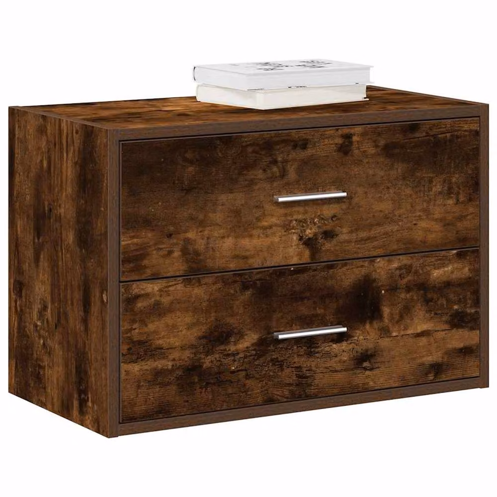 Berkfield Home Durable Smoked Oak Cabinet with 2 Drawers in Brown, W/D/H: 60 x 31 x 40 cm – 2