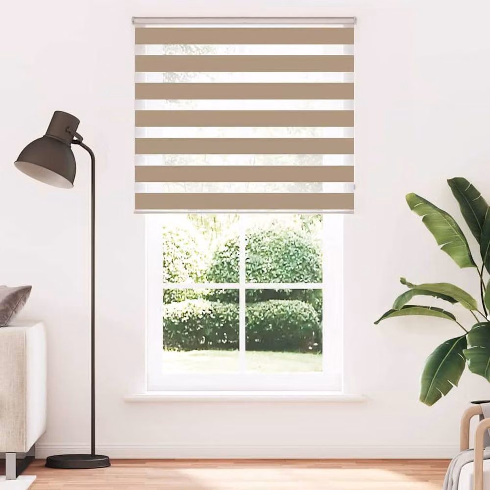 Berkfield Home Zebra Blind in Sand Brown, W: 120 cm, H: 200 cm – 2