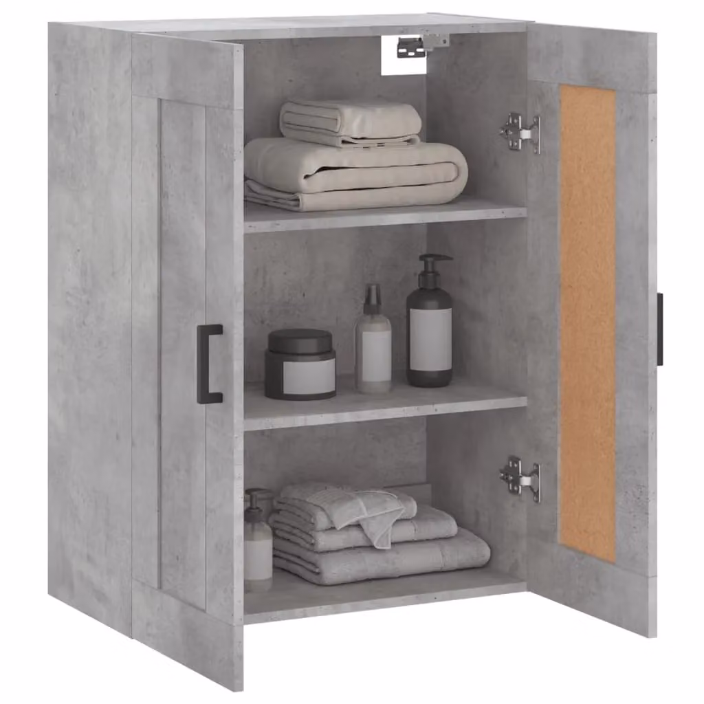 Berkfield Home Wall Mounted Cabinet in Concrete Grey, W/D/H: 69.5 x 34 x 90 cm – 3