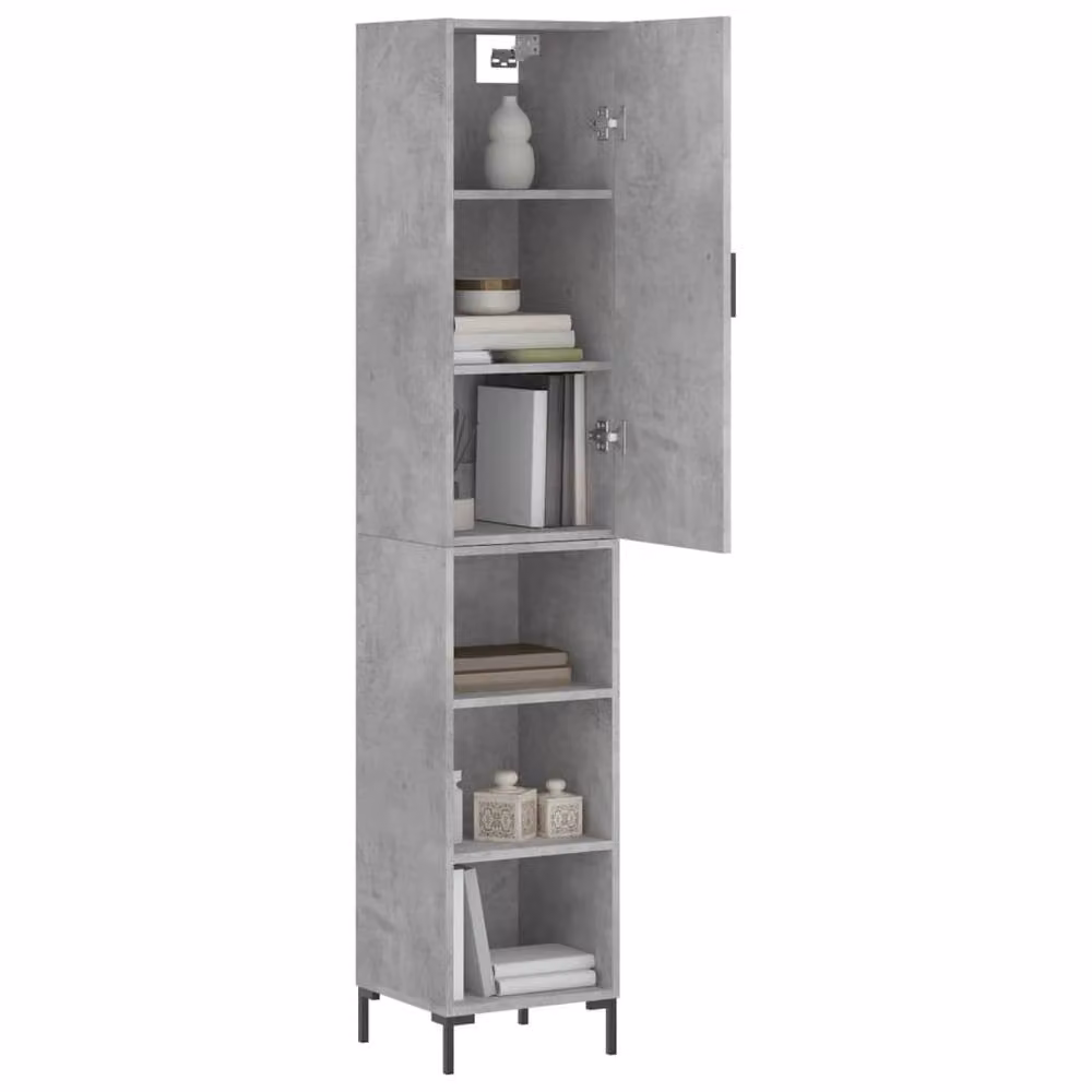 Berkfield Home Highboard in Concrete Grey, W/D/H: 34.5 x 34 x 180 cm – 2