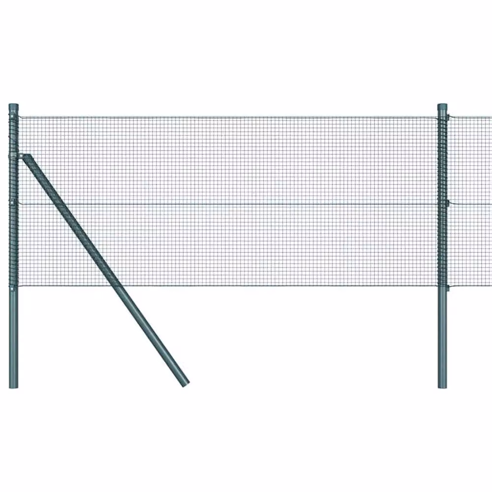 Berkfield Home Green Welded Wire Fence with 7 Posts, Steel, 0.8 x 10 m – 2