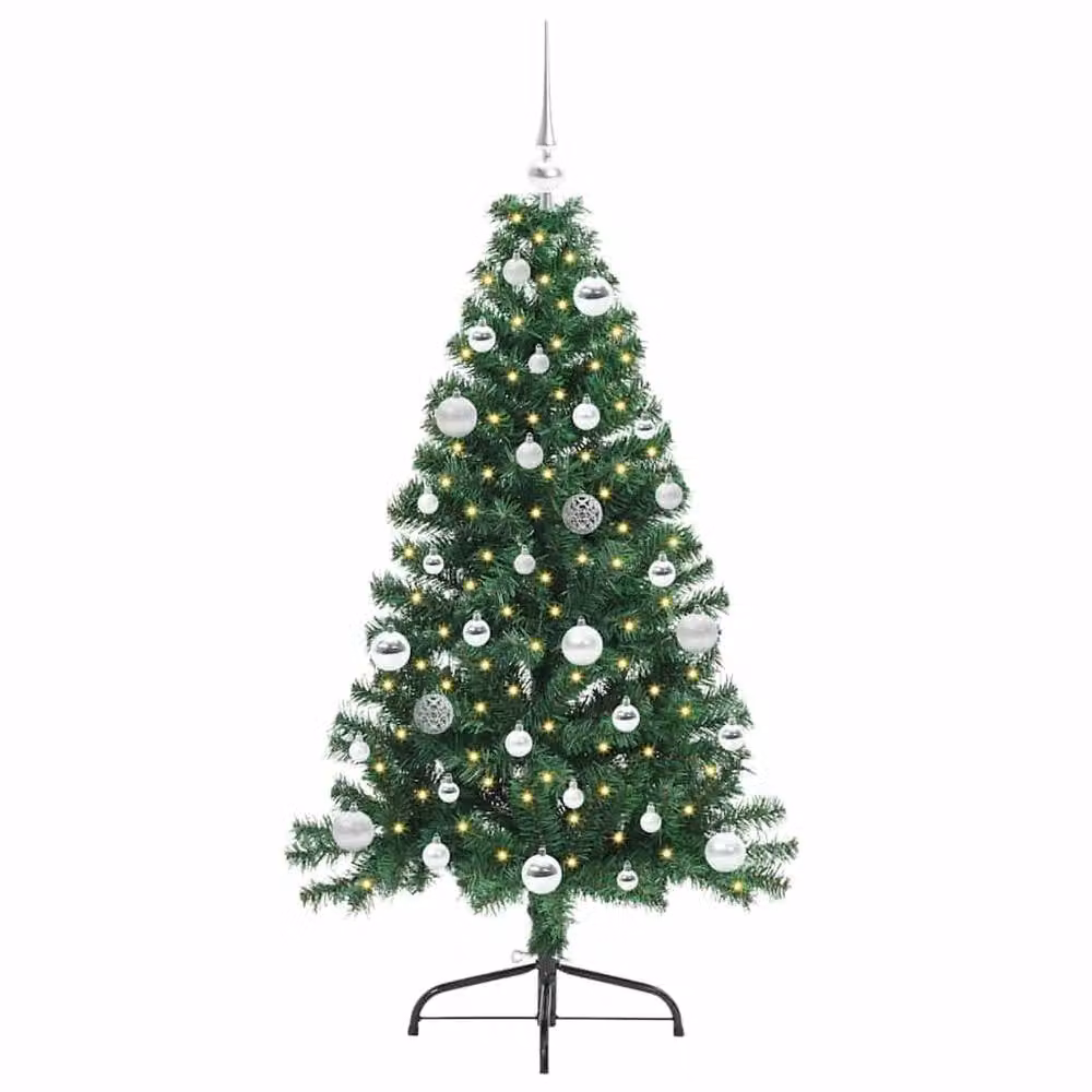 Berkfield Home Pre-lit Artificial Christmas Tree in Green, Height: 150 cm – 3