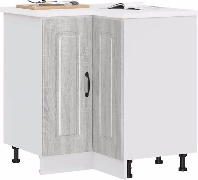 Berkfield Home Kalmar Grey Sonoma Kitchen Corner Base Cabinet