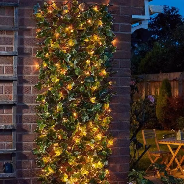Marco Paul Solar Artificial Ivy Flower Wall in Green, 180 cm Height – 1