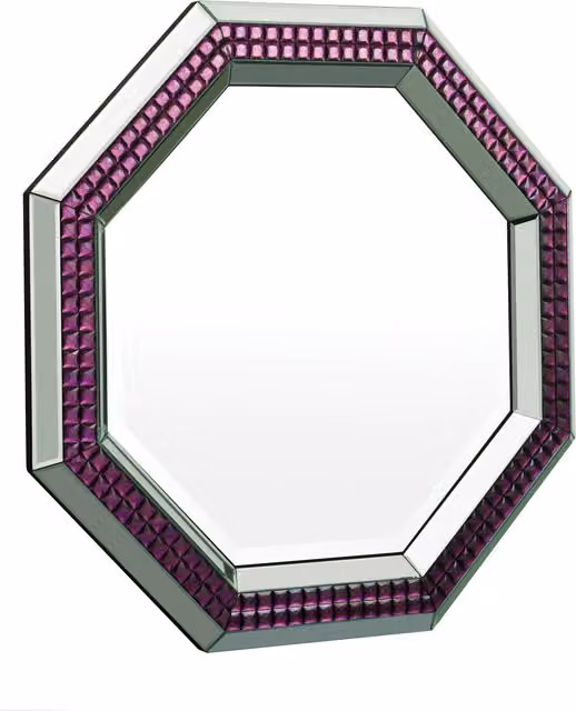 Orsina Interiors by Premier Purple Octagonal Geometric Glass Wall Mirror – 1