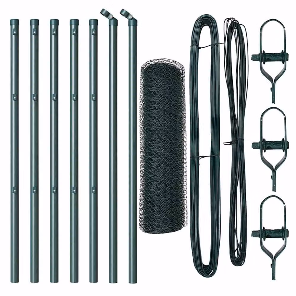 Berkfield Home Green Steel Hexagon Fence, W: 0.6 m, L: 10 m – 2