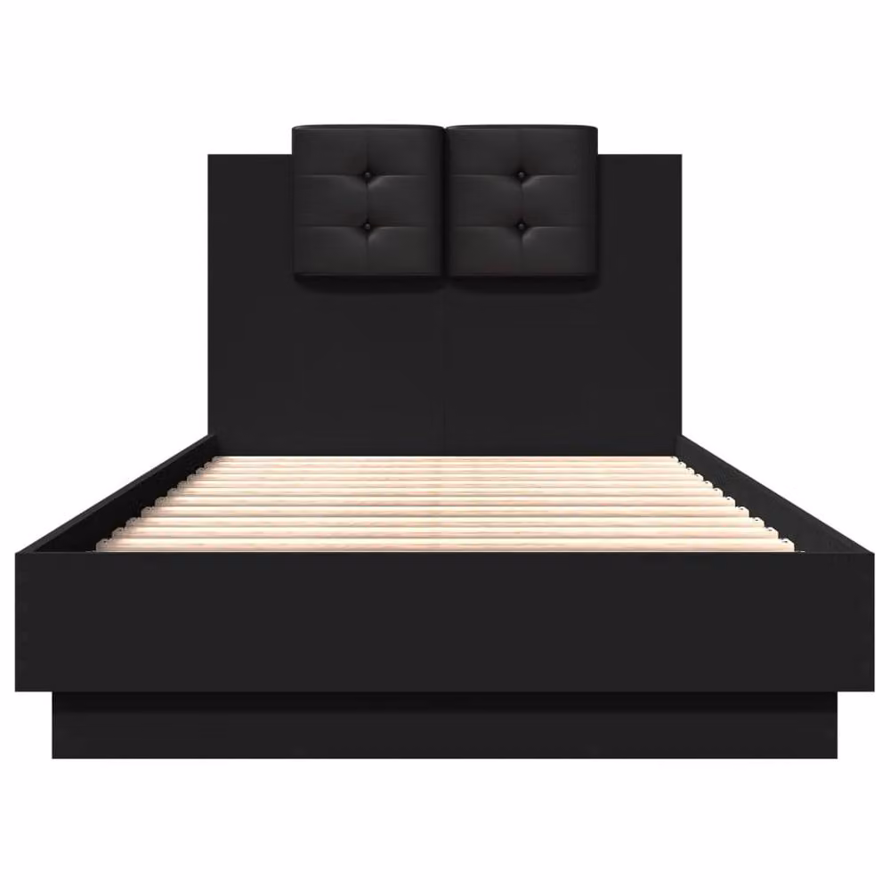 Berkfield Home Single Bed Frame in Black with Drawers, W/D/H: 90 x 190 x 23 cm – 4