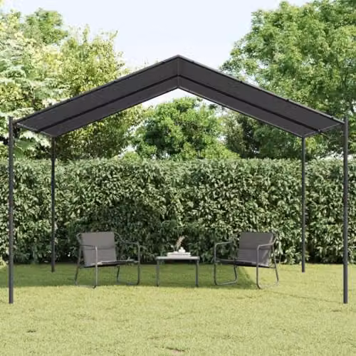 vidaXL Canopy Tent in Anthracite with Powder-Coated Steel Frame and Polyester Fabric, W: 400 cm, D: 300 cm, H: 260 cm – 2