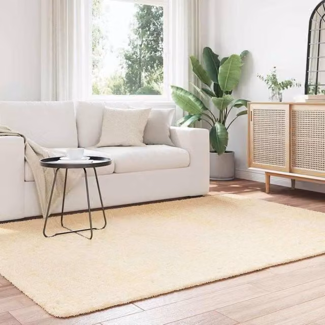 Berkfield Home NAVARRA Shaggy High Pile Rug, Beige, W: 160 cm, D: 230 cm – 1