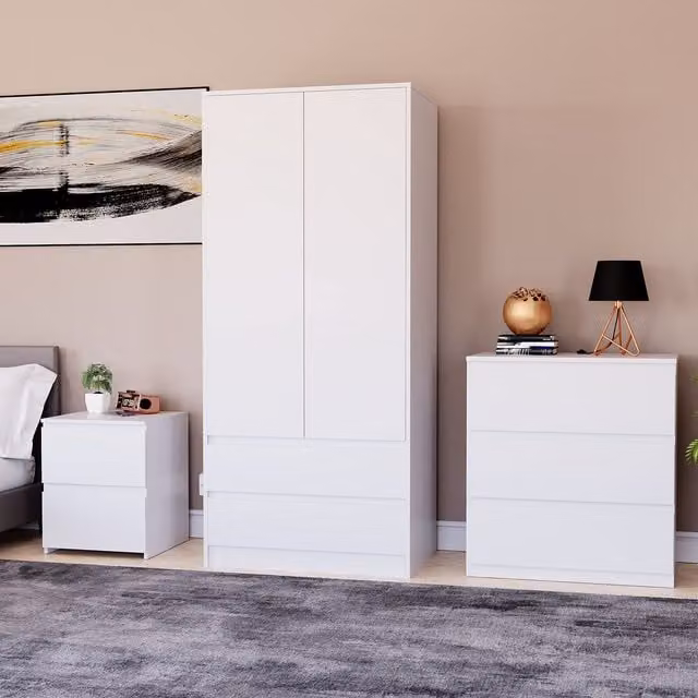 Vida Designs Denver Bedroom Set in White