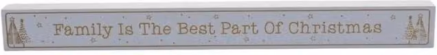 KDMD Family Is The Best Part of Christmas Plaque 3 Pack in Grey and Gold Wood – 1