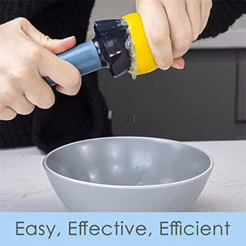 Calitek Blue Manual Citrus Press with Ergonomic Grip and Dishwasher Safe Plastic Design – 3