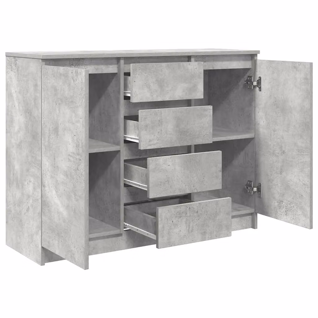Berkfield Home Sideboard with Drawers in Concrete Grey, W/D/H: 100.5 x 35 x 76 cm – 2