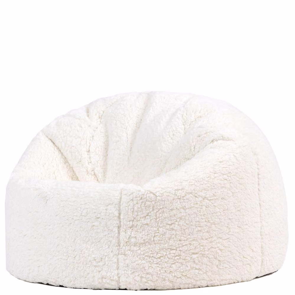 icon Kids Kingston Teddy Berber Fleece Classic Dome Bean Bag in Natural, Medium – 2