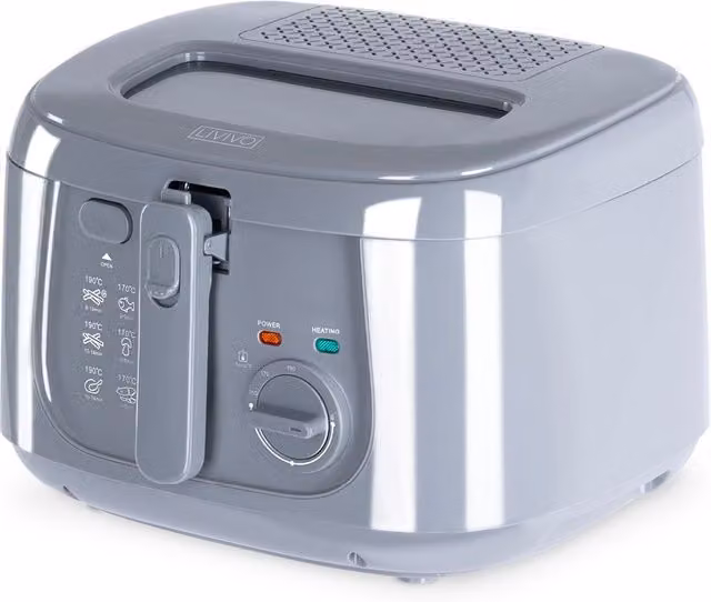 LIVIVO Electric Deep Fat Fryer, 2.5 l, White and Grey