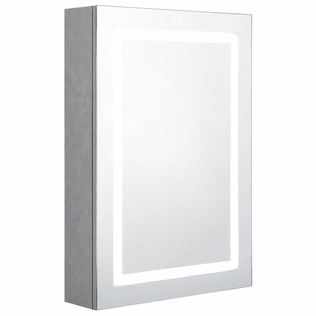 Berkfield Home LED Bathroom Mirror Cabinet in Concrete Grey, W/D/H: 50 x 13 x 70 cm – 2