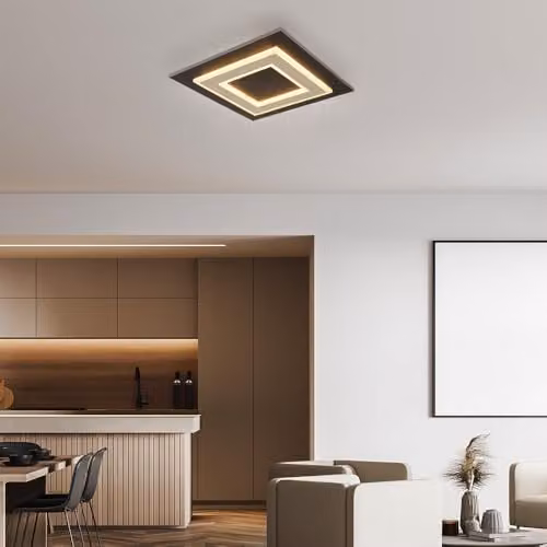 Globo Lighting Modern LED Ceiling Panel Lamp, Warm White, W/D/H: 32 x 32 x 5.5 cm – 2