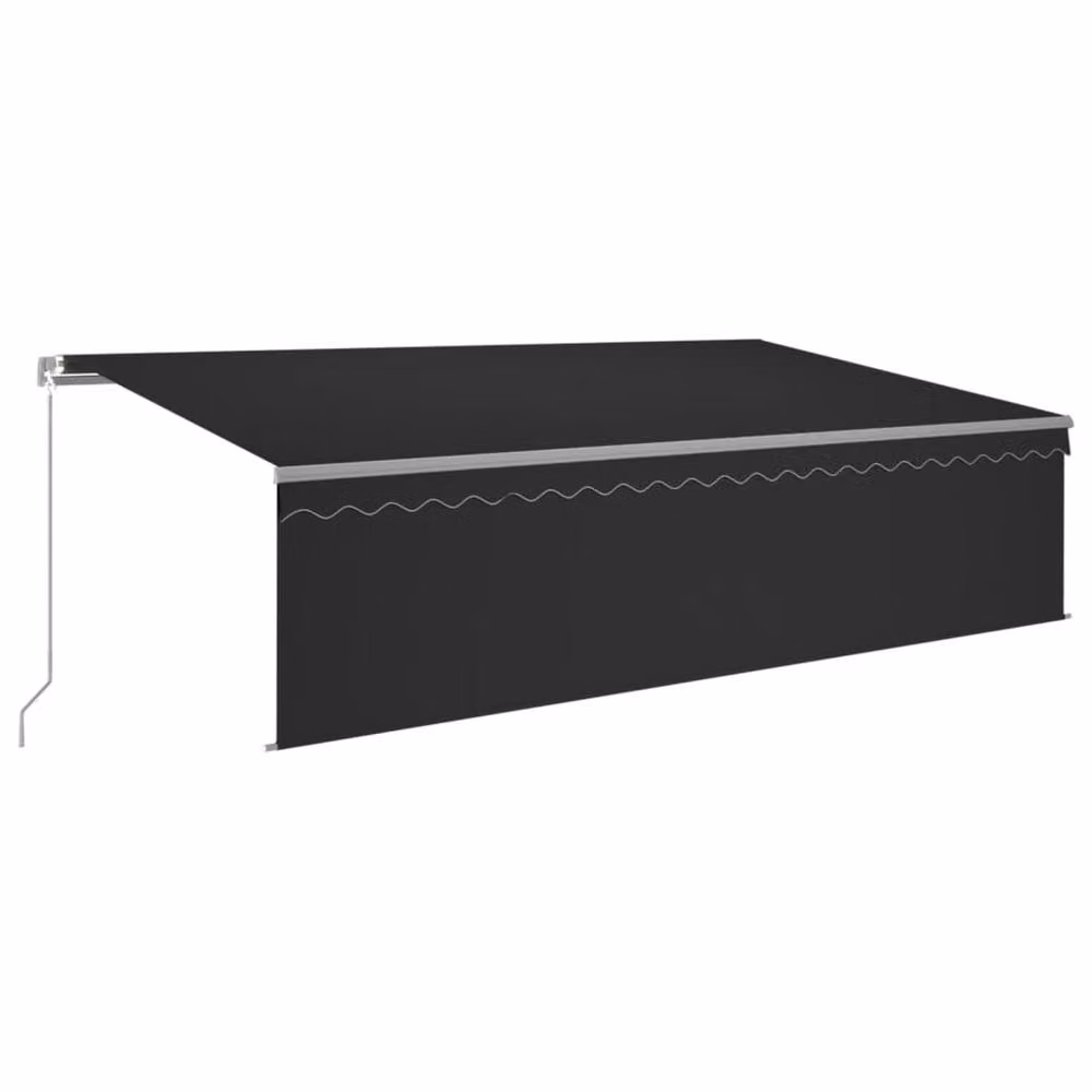 Berkfield Home Manual Retractable Awning with Blind and LED in Anthracite, W: 5 m, D: 3 m – 2