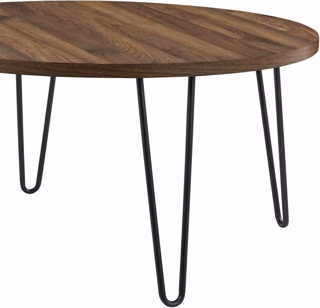 Owen Mid-Century Retro Round Coffee Table in Walnut