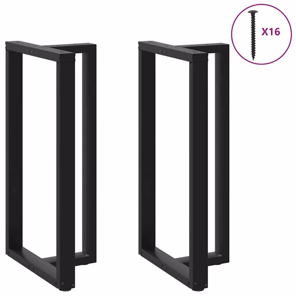 Berkfield T-Shaped Steel Bar Table Legs, 2 Pieces, Black, W: 60 cm, D: 35 cm, H: 110-111 cm – 3