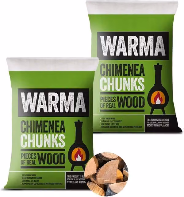 Warma 2 Pack Brown Wood Chimenea Chunks