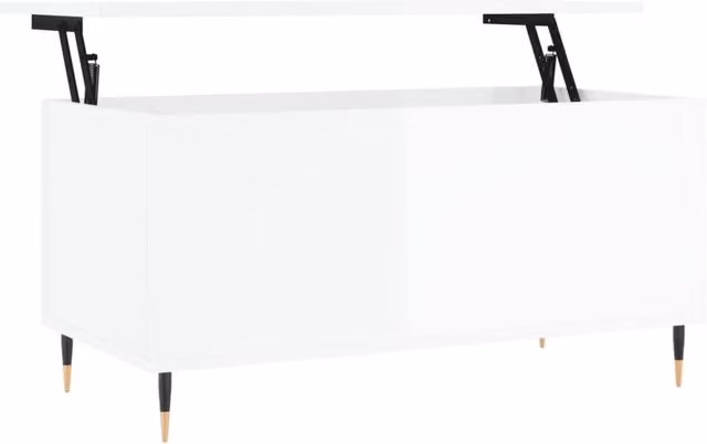 Berkfield Home Modern High Gloss White Rectangular Coffee Table with Lift Mechanism, W/D/H: 90 x 44.5 x 45 cm – 1