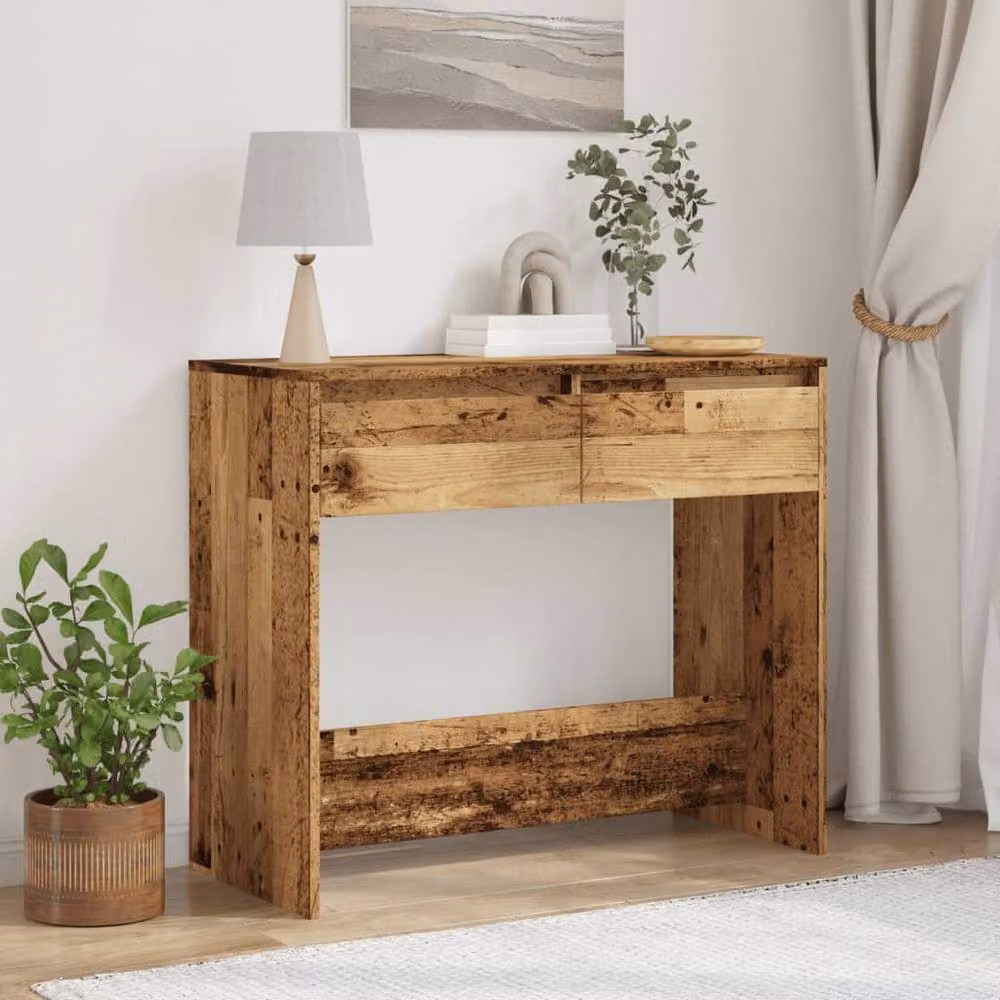 Berkfield Home Rustic Brown Console Table, W/D/H: 89 x 41 x 76.5 cm – 3