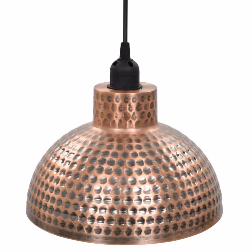 Berkfield Home Set of 2 Semi-spherical Copper Metal Ceiling Lamps – 4