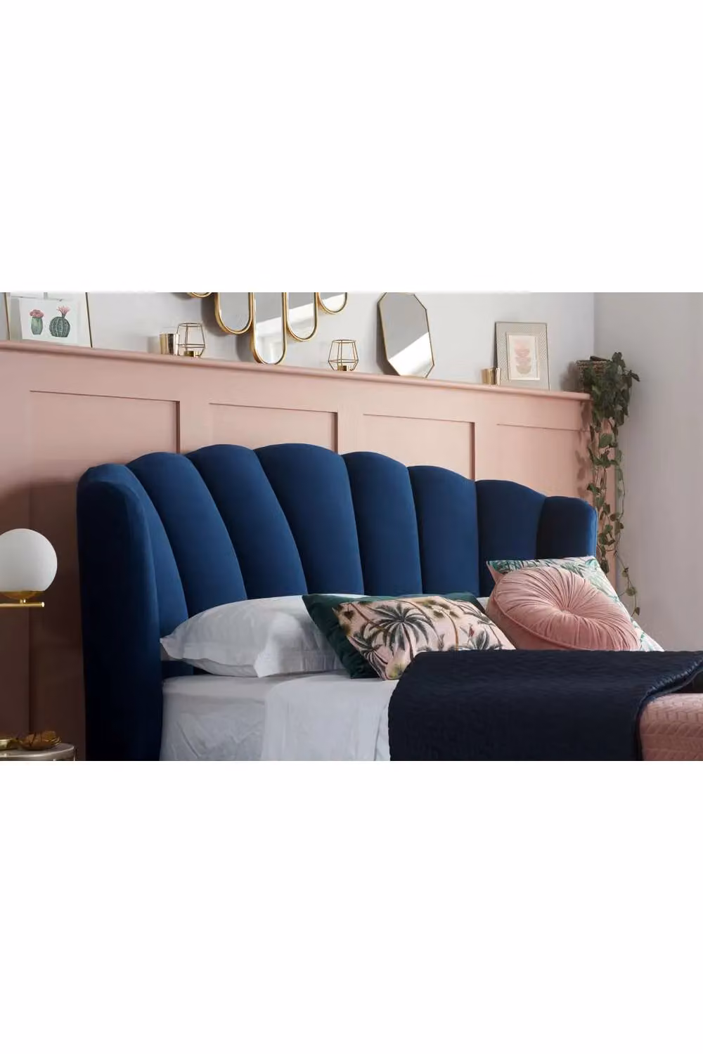 Birlea Lottie Velvet Fabric Ottoman Bed Frame in Blue, W/D/H: 140 x 200 cm – 2