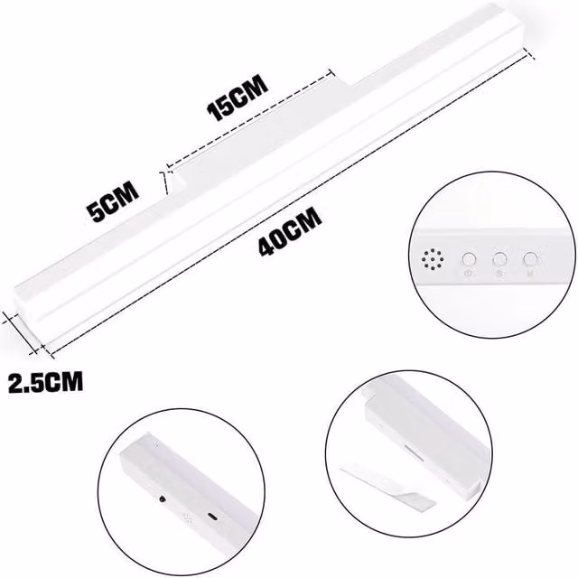 NESTLUNE 10W LED White Bathroom Wall Light for Over Mirror and Vanity