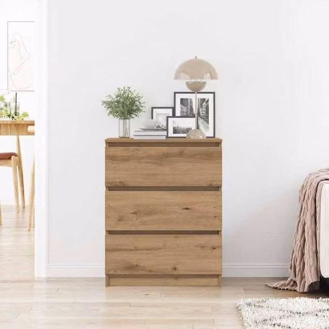 Berkfield Home Artisan Oak Sideboard in Brown, W/D/H: 60 x 35 x 76 cm – 1