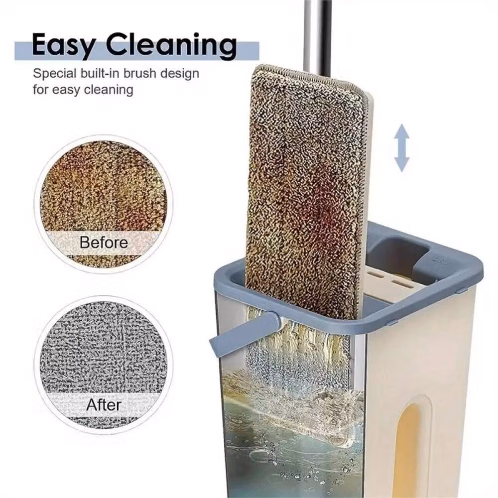 Nordara Beige PRO Mop and Bucket Set with Wringer and Microfibre Pads – 3