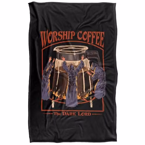 Steven Rhodes Worship Coffee Super Soft Fleece Throw Blanket, Multicolour, W: 91 cm, D: 147 cm – 5